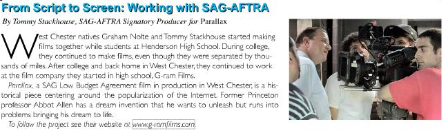 SAG-AFTRA Newsletter - January 2013